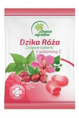 Owoce Ogrodów Dzika Róża - ziołowe cukierki z dziką różą i witaminą C 60 g (KRÓTKA DATA)