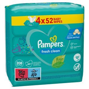 Pampers Fresh Clean chusteczki nawilżane 4 x 52 szt (4-pack)