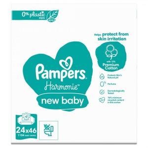 Pampers Harmonie New Baby chusteczki nawilżane 24 x 46 szt (0% plastic)