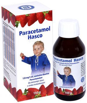 Paracetamol zawiesina 150 g (Hasco) o smaku truskawkowym