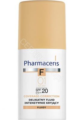 Pharmaceris f - delikatny fluid intensywnie kryjący o przedłużonej trwałości spf 20 ivory (01 - kość słoniowa) 30 ml