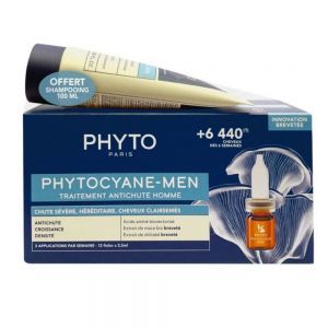 Phyto Phytocyane Men promocyjny zestaw - ampułki przeciw wypadaniu włosów 12 x 3,5 ml + szampon dla mężczyzn 100 ml