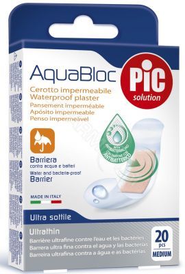 PIC AquaBloc plaster antybakteryjny wodoodporny średni 19 x 72mm x 20 szt