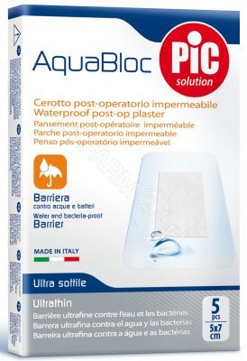 PIC AquaBloc pooperacyjny plaster antybakteryjny 5 x 7 cm x 5 szt sterylny wodoodporny