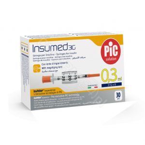 PIC Insumed 0,3 ml 31 G 8 mm strzykawki insulinowe z powiększeniem x 30 szt