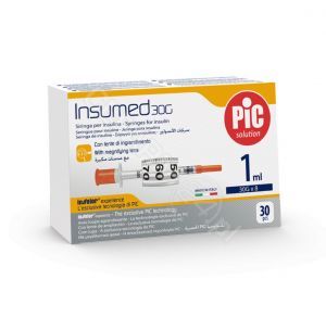 PIC Insumed 1,0 ml 30 G 8 mm strzykawki insulinowe z powiększeniem x 30 szt