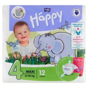 Pieluchy Happy Maxi x 12 szt (8-18 kg)