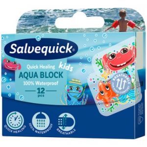 Plastry Salvequick Aqua Block kids x 12 szt