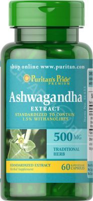 Puritan's Pride Ashwagandha ekstrakt 500 mg x 60 kaps