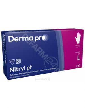 Rękawice Derma Pro nitrylowe bezpudrowe L x 100 szt