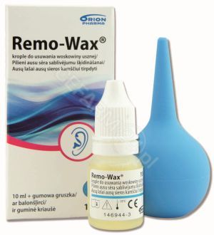 Remo-wax krople do usuwania woskowiny usznej 10 ml + gumowa gruszka