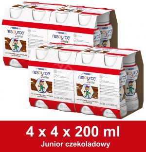 Resource Junior czekoladowy w czteropaku (4x) 4 x 200 ml