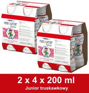 Resource Junior truskawkowy w dwupaku (2x) 4 x 200 ml