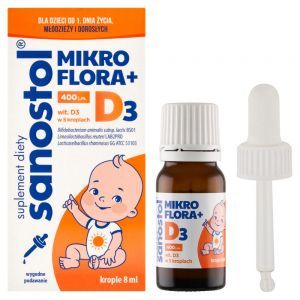 Sanostol mikroflora + D3 krople 8 ml