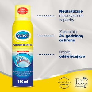 Scholl dezodorant do stóp 3 w 1 spray neutralizujący zapach 150 ml