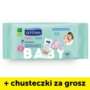 Septona baby chusteczki nawilżane dla dzieci Sensitive x 60 szt + chusteczki Septona x 12 szt za grosz!!!