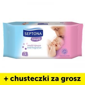 Septona simple baby chusteczki nawilżane dla dzieci x 72 szt+ chusteczki Septona x 12 szt za grosz!!!