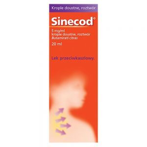 Sinecod krople doustne Lek na kaszel mokry i suchy 5 mg/ml butamiratu cytrynianu 20 ml