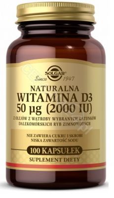 Solgar Witamina D3 naturalna 50 µg (2000 IU) x 100 kaps