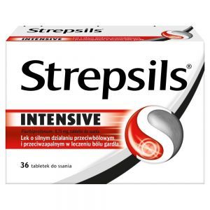 Strepsils Intensive na ostry ból gardła do ssania pastylki x 36 szt
