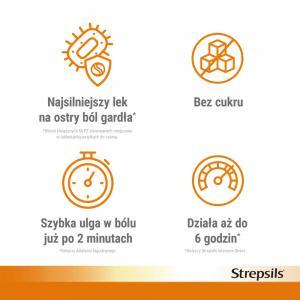 Strepsils Intensive pomarańczowy bez cukru na ból gardła pastylki x 24 szt