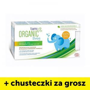 Tami Organic Baby suche chusteczki organiczne do pielęgnacji noworodków i niemowląt x 30 szt+ chusteczki Septona x 12 szt za grosz!!!