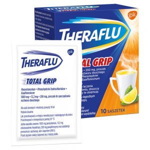 Theraflu Total Grip Lek przeciwbólowy i przeciwgorączkowy na grypę i przeziębienie x 10 sasz