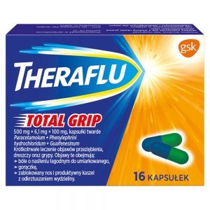 Theraflu Total Grip Lek przeciwbólowy i przeciwgorączkowy na grypę i przeziębienie x 16 kaps