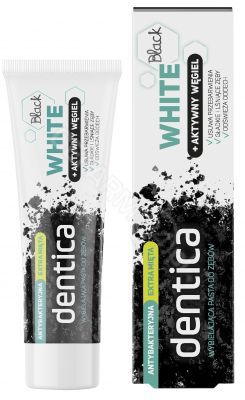 Tołpa dentica Black WHITE + Aktywny Węgiel - wybielająca pasta do zębów 75 ml