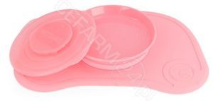 Twistshake mata Click-Mat Mini + talerz z pokrywką 6m+ (różowa)
