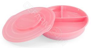 Twistshake talerz z przegródkami 6m+ (różowy)