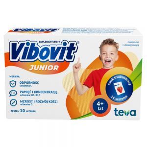Vibovit junior 2 g x 14 sasz o smaku truskawkowym