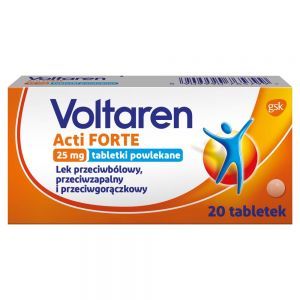 Voltaren Acti Forte 25 mg Lek przeciwbólowy przeciwzapalny i przeciwgorączkowy x 20 tabl powlekanych