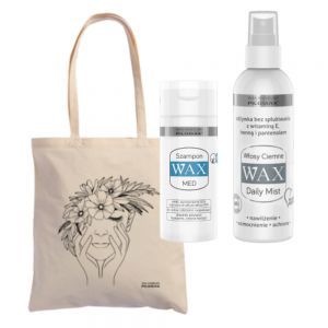 Wax Med szampon wzmacniający przeciw wypadaniu włosów 150 ml + WAX Daily Mist odżywka  do włosów ciemnych 200 ml + Torba W PREZENCIE